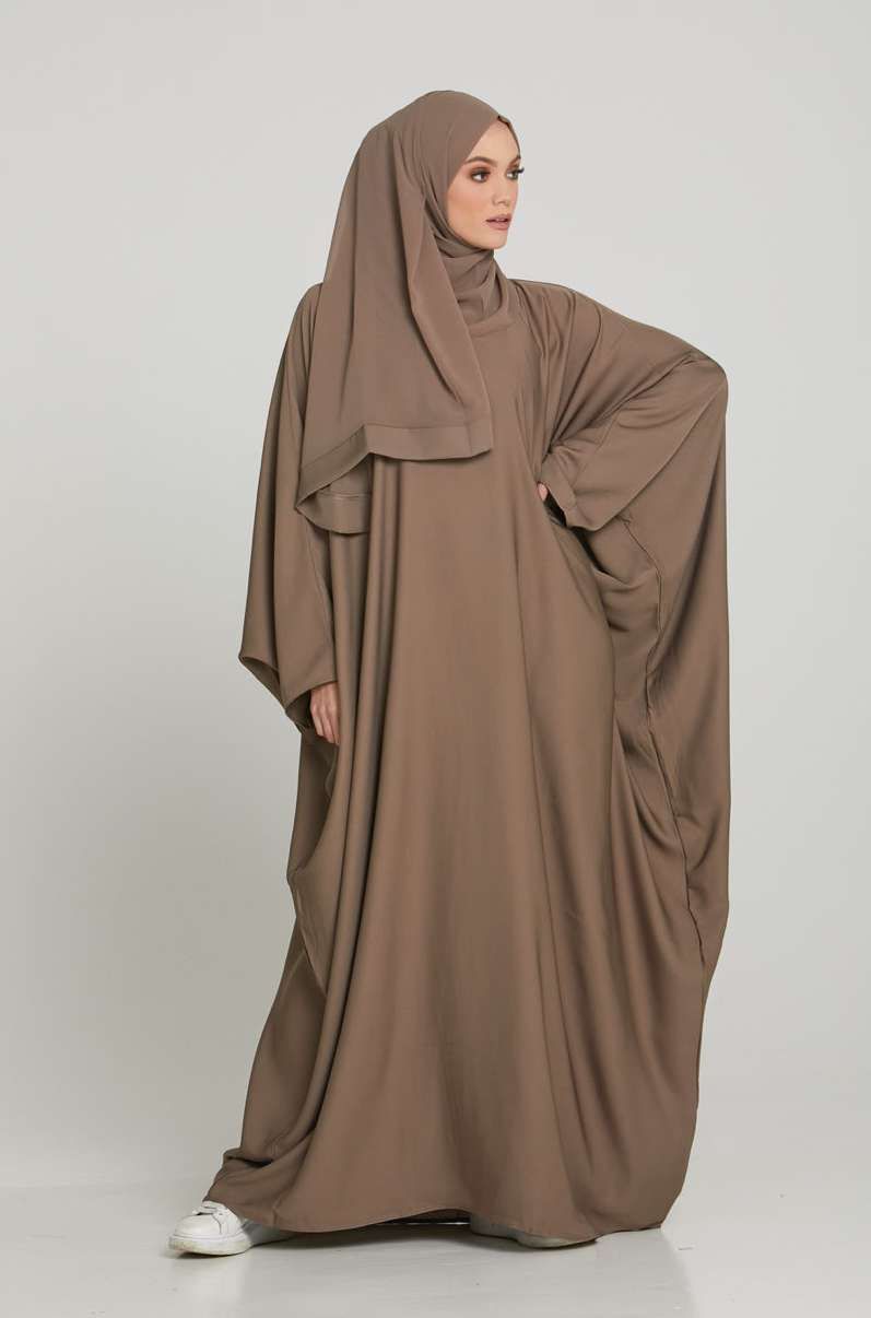 Abaya Syari Katun Bunga Premium